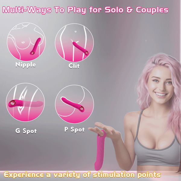 Thrusting Vibrating Dildo, 2 in 1 Female G Spot Vibrator, Soft Silicone Realistic Anal Dildos Adult Women Sex Toys with 10 Vibrating 3 Thrust Modes, LITLLS Thrusting Sex Toy Machine for Women Pleasure