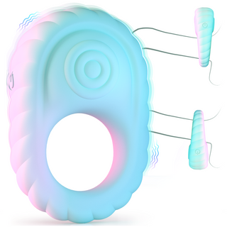 Liquid Silicone Soft Vibrating Cock Ring with Clitoral Stimulator, Pleasure Penis Ring Vibrator with Penetration Buffer Rings Set, Couples Adult Sex Toys for Men Women, MHYNNR Male Sex Toy Game
