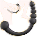 Dual-Ended Vibrating Prostate Massager Anal Beads Sex Toys, Curved Anal Dildo Butt Plug Vibrator, Male Adult Sex Toy for Men Women Couples, Porinda Long Prostate Wand Anal Trainer Game Play