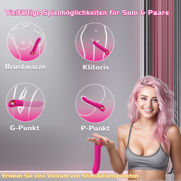 Dildo Vibrator Stoßfunktion, 2 in 1 G Punkt Vibration für Frauen, Sex Spielzeug für die Frau Paare Extrem, Realistischer Silikon Anal Dildo, Budoli Erotisches Sexspielzeug 10 Vibrationen & 3 Stöße