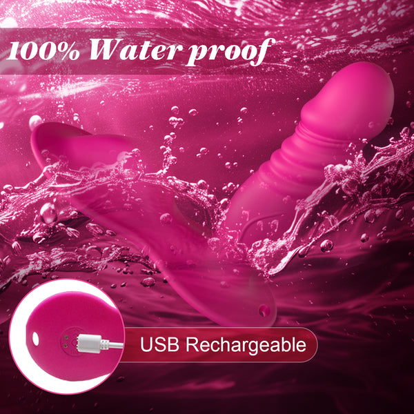 Riding Grinding Thrusting Dildo with Vibrating Clitoral Vibrator, Strap On Wearable Dildo Sex Machine, Women Couples Adult Sex Toys Games, App Remote Control G Spot Anal Dildo, BDSM Female Sex Toy