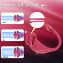 Vibrating Penis Ring Taint Stimulator with Mini Bullet, Remote Control Wearable Vibrator Anal Plugs Couples Sex Toys, Small Anal Trainer Silicone Butt Plug with Cock Rings, Anal Beads Sex Toy (Red)