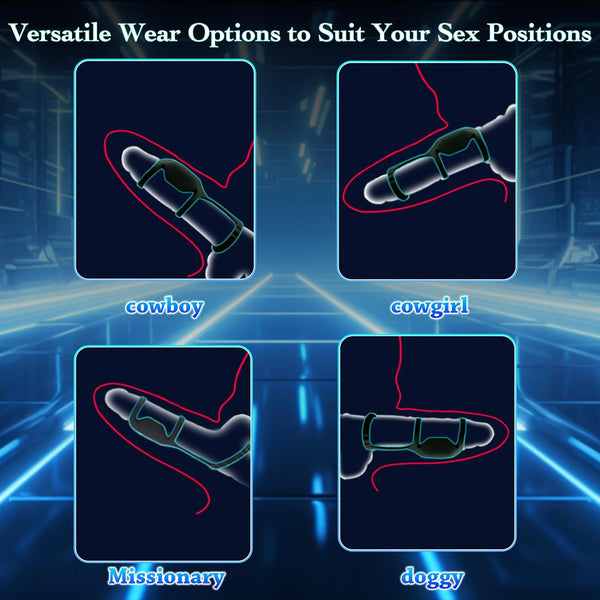 Vibrating Cock Ring for Penis Testicles G Spot Stimulation, Pleasure Penis Ring Sleeve Vibrator Couples Adult Sex Toys for Men Women, Male Couple Sex Toy, Cock Rings Vibrators for Men Erection Sex