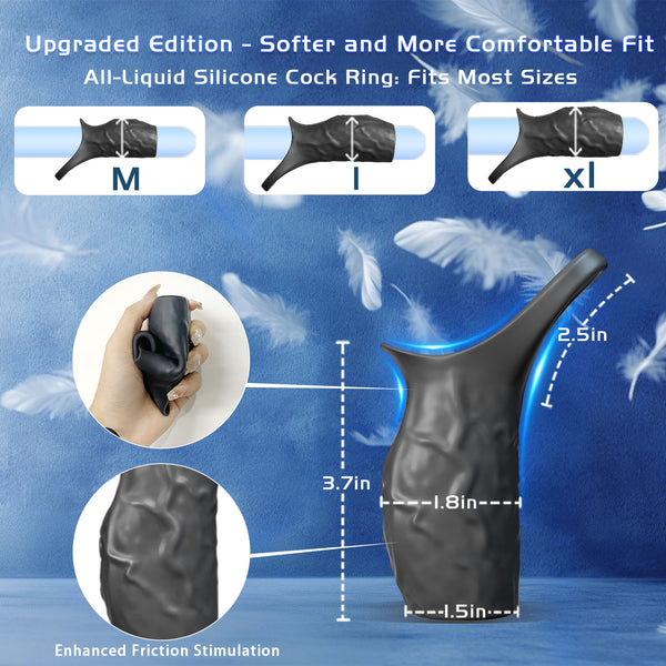 Couples Male Adult Sex Toys - All Liquid Silicone Soft Vibrating Penis Sleeve Cock Ring, Pleasure Penis Ring Vibrator Penis Extender for Penis Testicles G Spot Stimulation, LNIIY Sex Toy Game for Men
