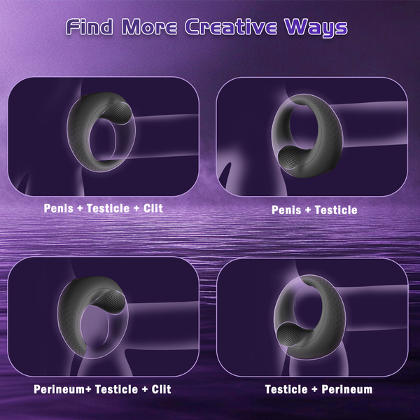 Vibrating Cock Ring with 360° Adjustable Bead Clitoral Stimulator, Pleasure Penis Ring Vibrator Couples Adult Sex Toys for Men Women, LITLLS Soft 8 Vibrations Male Couple Sex Toy Game for Men Erection