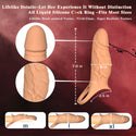 Vibrating Penis Sleeve Cock Ring, All Liquid Silicone Soft Couples Adult Sex Toys for Men Women, APP Penis Extender Vibrator Girth Enhancer Sleeve for Penis Testicles G Spot, LNIIY Male Couple Sex Toy