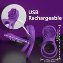 Mens Womens Rose Sex Toy - Vibrating Penis Ring Girth Enhancer Sleeve, Adult Sex Toys & Games for Couples Men Pleasure, Cock Rings for Men Erection Sex, MOVGANI Juguetes Sexuales para Hombres