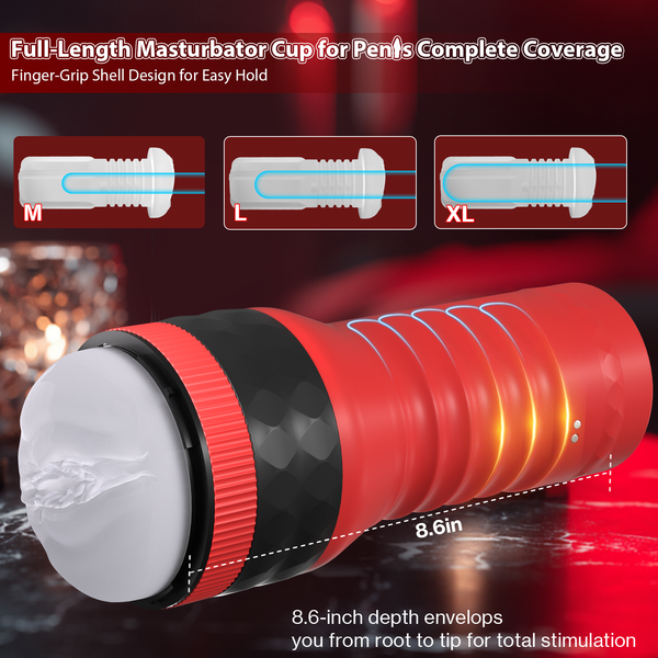 Male Masturbator Adult Sex Toys for Men with 7 Sleeve Tightness Levels, Automatic Vibrating Realistic Pocket Pussy, Penis Vibrator Stroker, Onahole Blowjob Sex Toy Machine for Men Masturbation