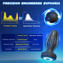 Wriggling Vibrating Butt Plug with 360° Rotation, Led Light Up Anal Plug Sex Toy, Prostate Massager Anal Male Adult Sex Toys for Men Couples, MF JHEEO App Remote Control Anal Dildo Vibrator Play