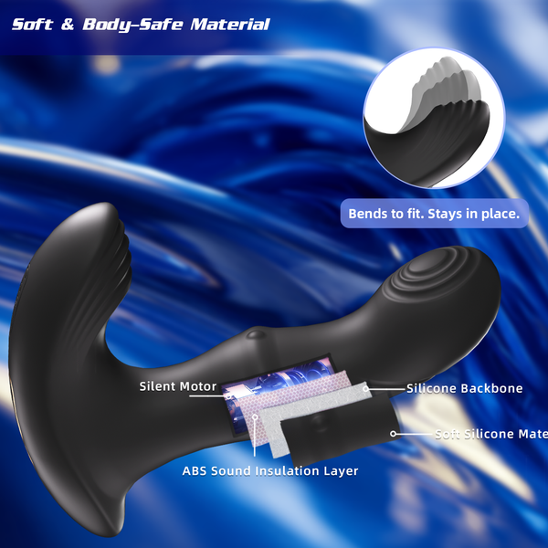 Wiggling Prostate Massager with Beaded Thrusting Ring, Vibrating Anal Butt Plug, App Remote Control Anal Male Adult Sex Toys for Men Women Couples, Fatdhu Anal Dildo Vibrator Sex Toy Game Play