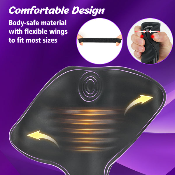 Adjustable Cock Ring with Vibrating Testicle Stimulator for Men Hands-Free Male Masturbation Vibrating Penis Training Device Adult Sex Toys for Men