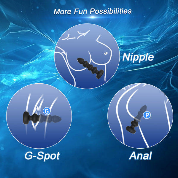 Thrusting Vibrating Prostate Massager Anal Butt Plug, Anal Male Adult Sex Toys for Men Women Couples, Remote Control Anal Dildo Vibrator, 10 Modes Anal Beads, HOESDIK Anal Training Sex Toy Game Play