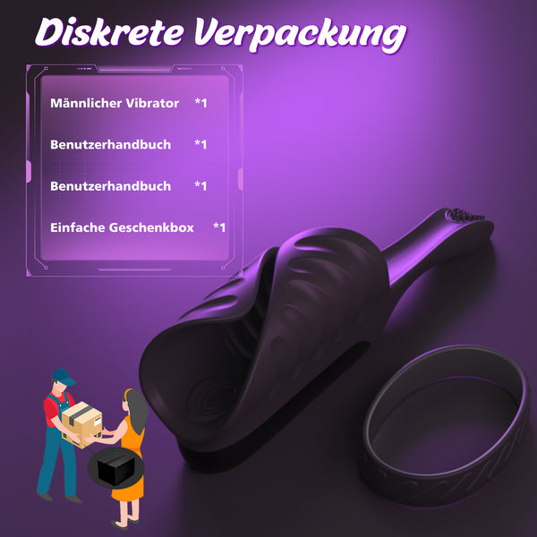 Masturbieren für Männer Elektrisch Handfrei Hoden Vibrator mit Klopfen und Biegen nach Bedarf, Sex Spielzeug Vibratorensets für die Männer, Masturbator mit Penisring, Penis Vibrator Sexspielzeug