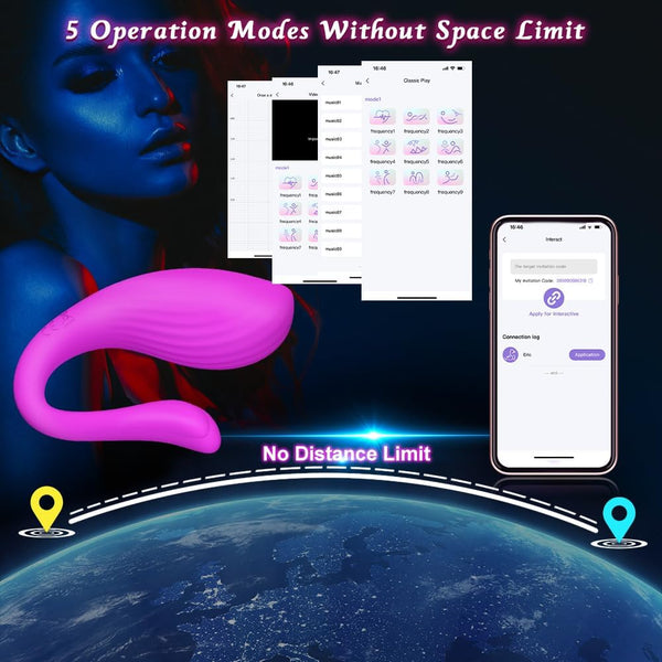 APP & Remote Control Vibrating Panties Wearable Vibrator, Healexcer Smartphones Dual Motors Adult Sex Toys for Women Couples Pleasure with Vibrating Ball 9 Stimulations, Couples Sex Products Games