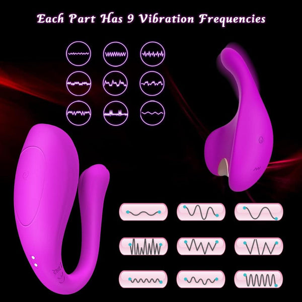 APP & Remote Control Vibrating Panties Wearable Vibrator, Healexcer Smartphones Dual Motors Adult Sex Toys for Women Couples Pleasure with Vibrating Ball 9 Stimulations, Couples Sex Products Games
