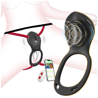 Sex Spielzeug für die Paare Frau Männer, Strap on BDSM Rose Vibration für Frauen, Bondage Vibratorensets für Frauen Klitoris mit Fernbedienung, Massagestab Vibrator, Erotisches Sexspielzeug Sex Spiele