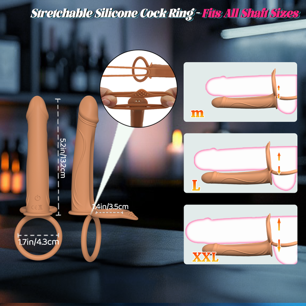 Couples Male Adult Sex Toys - Double Penetration Dildo, Vibrating Anal Plug with Cock Rings, Strap On Butt Plug Penis Vibrator, Mens Kinky Sex Toy for Couple Men Erection Sex, LNIIY Anal Play Sex Game