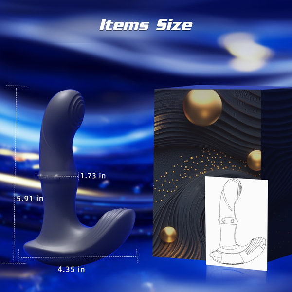 Wiggling Prostate Massager with Beaded Thrusting Ring, Vibrating Anal Butt Plug, App Remote Control Anal Male Adult Sex Toys for Men Women Couples, Fatdhu Anal Dildo Vibrator Sex Toy Game Play