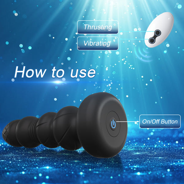 Thrusting Vibrating Prostate Massager Anal Butt Plug, Anal Male Adult Sex Toys for Men Women Couples, Remote Control Anal Dildo Vibrator, 10 Modes Anal Beads, HOESDIK Anal Training Sex Toy Game Play