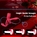 Vibrating Cock Ring Penis Sleeve with Rose Clitoral Stimulator, Penis Ring Vibrator Couples Adult Sex Toys for Men Women, Penis Extender for Penis Testicles Taint G Spot, Healexcer Male Couple Sex Toy