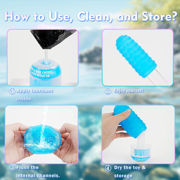 Double-Sided Sex Sexual Stimulation Device Pleasure, Ultra-Soft Stretchy Oral Juguetes Sexuales para Hombres, LNIIY Adult Toys for Men with Storage Box, Blowjob Penis Sex Toys