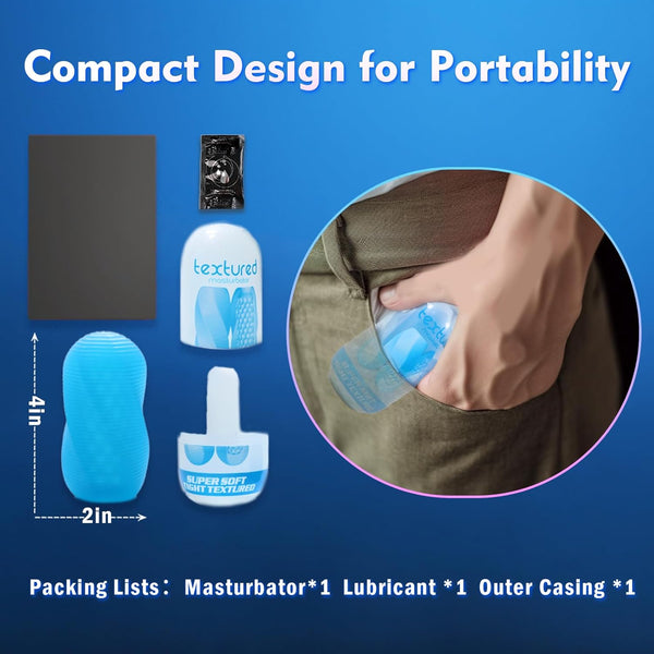 Male Masturbator Adult Sex Toys for Men - Spinning Textured Stroker Pocket Pussy for Men Masturbation, Ultra-Soft Stretchy Egg Penis Blowjob Sex Toy with Storage Box, Pocket Pussies Masturbators