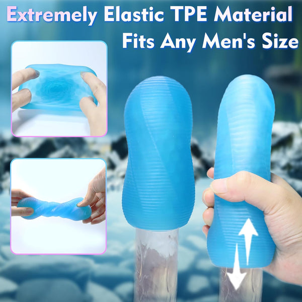 Male Masturbator Adult Sex Toys for Men - Spinning Textured Stroker Pocket Pussy for Men Masturbation, Ultra-Soft Stretchy Egg Penis Blowjob Sex Toy with Storage Box, Pocket Pussies Masturbators