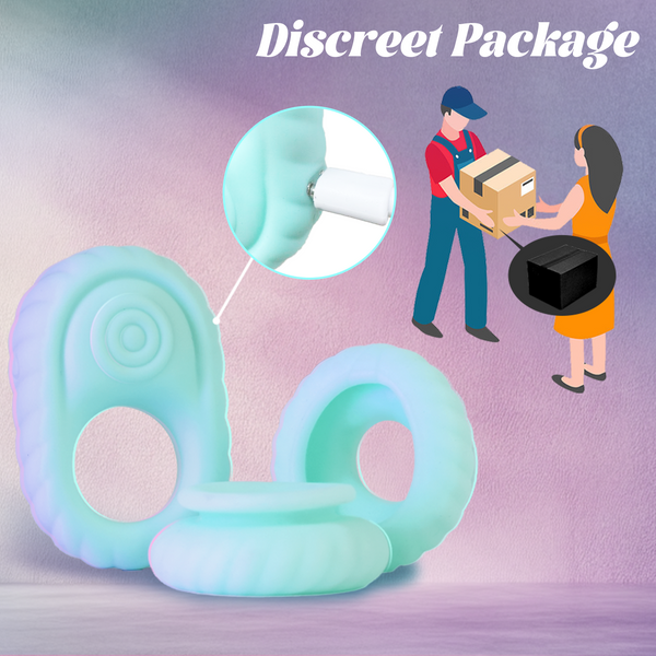 Liquid Silicone Soft Vibrating Cock Ring with Clitoral Stimulator, Pleasure Penis Ring Vibrator with Penetration Buffer Rings Set, Couples Adult Sex Toys for Men Women, MHYNNR Male Sex Toy Game