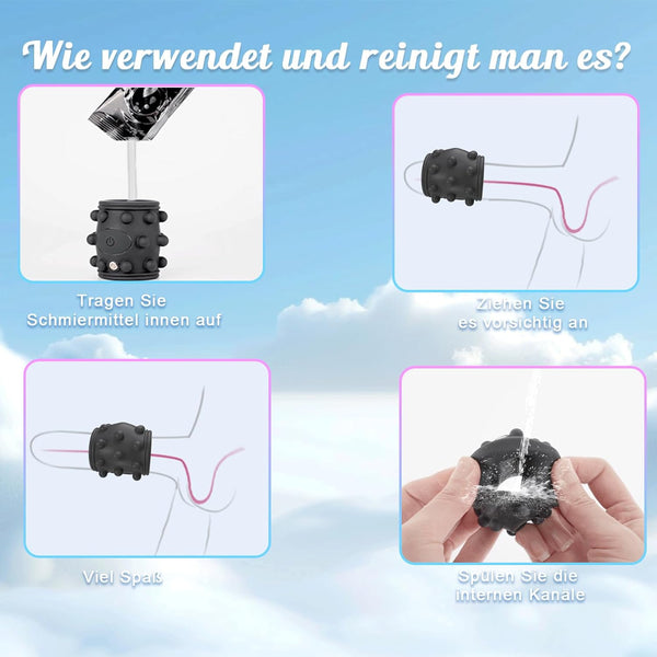 Penisring Vibrator Penishülle für Penis G-Punkt, Sex Spielzeug für die Paare Männer Frauen, 10 Vibrations Penis Ring Sleeve Cockring, Budoli Penismanschetten Sex Toys, Penisverlängerung Sexspielzeug