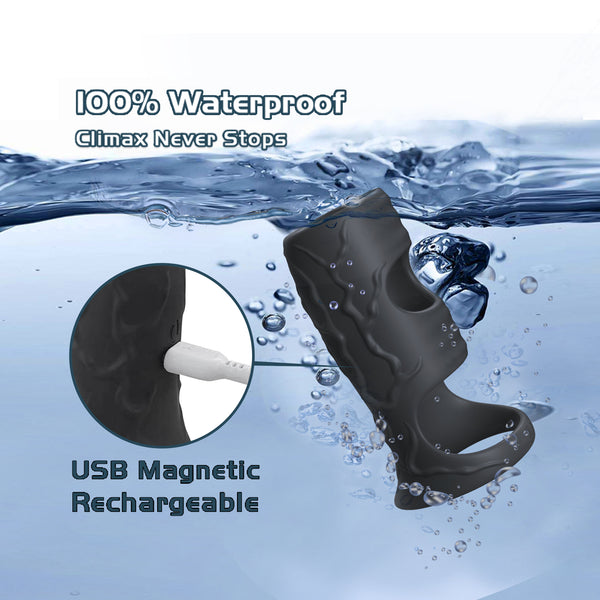 Vibrating Penis Sleeve Cock Ring, Penis Ring Vibrator Extender for Penis G Spot Stimulation, Couples Adult Sex Toys for Men Women, MHYNNR Girth Enhancer Sleeve Male Couple Sex Toy for Men Erection Sex