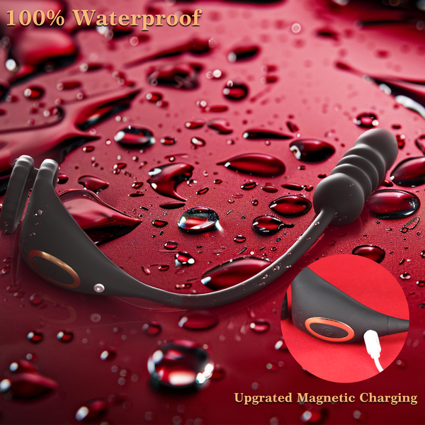 Thrusting Prostate Massager Sex Toy with Vibrating Cock Ring Taint Stimulator, Anal Dildo Vibrator Adult Sex Toys Games, MXUXEN Kinky Remote Control Silicone Anal Butt Plug Trainer Stimulator for Men