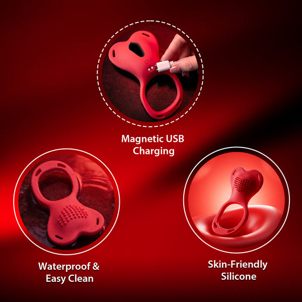 Couples Women App Remote Control Wearable Vibrator, Heart-Shaped Hands Free Vibrating Strap On Panty Clit Vibrator, Vibrating Panties Adult Sex Toys, BDSM Bondage Female Sex Toy Clitoral Stimulator