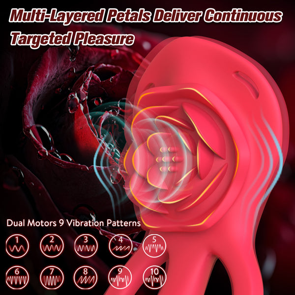 Rose Mini Wearable Vibrator with Finger Stimulator, Hands Free Vibrating Strap On Clitoral Massager, App Remote Control Adult Tools for Couples Women in Bed, ZOOPLOU Vagina Toy
