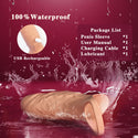 Vibrating Penis Sleeve Cock Ring, All Liquid Silicone Soft Couples Adult Sex Toys for Men Women, APP Penis Extender Vibrator Girth Enhancer Sleeve for Penis Testicles G Spot, LNIIY Male Couple Sex Toy