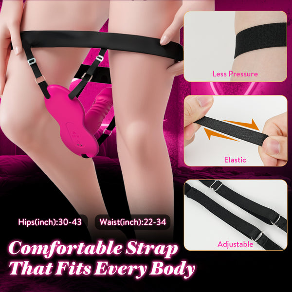 Riding Grinding Thrusting Dildo with Vibrating Clitoral Vibrator, Strap On Wearable Dildo Sex Machine, Women Couples Adult Sex Toys Games, App Remote Control G Spot Anal Dildo, BDSM Female Sex Toy