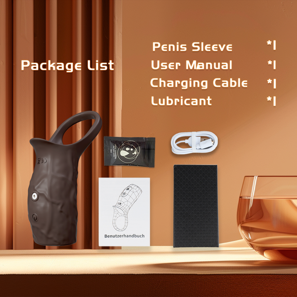 All Liquid Silicone Vibrating Penis Sleeve Cock Ring, Thick Huge Realistic Dildo, Brown Lifelike Big Soft Consoladores with 10 Vibrations, LNIIY Juguetes Sexuales, Adult Sex Toys Games for Men Couples
