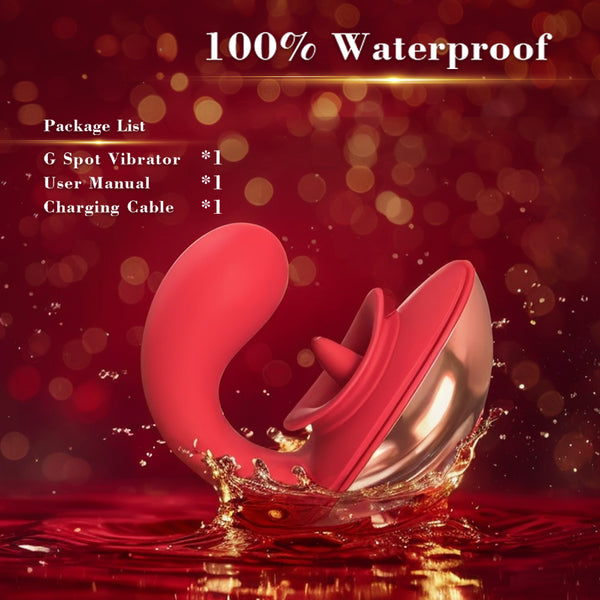G Spot Vibrator with Tongue Licking Clitoral Stimulator, Women Adult Sex Toys, Flexible Female Clitoris Vibrators with 10 Licking Vibrating Modes, YUKZEN Rabbit Clit Sex Toy Dildo for Women Pleasure