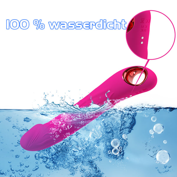 Dildo Vibrator Stoßfunktion, 2 in 1 G Punkt Vibration für Frauen, Sex Spielzeug für die Frau Paare Extrem, Realistischer Silikon Anal Dildo, Budoli Erotisches Sexspielzeug 10 Vibrationen & 3 Stöße