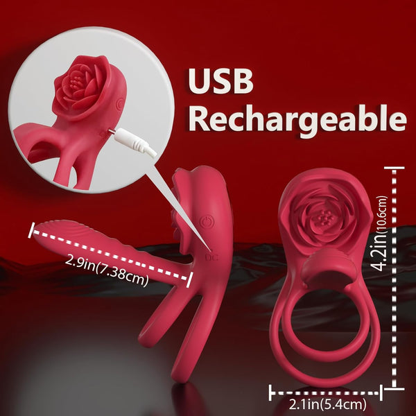 Vibrating Cock Ring Penis Sleeve with Rose Clitoral Stimulator, Penis | loveorl Vibrating Cock Ring Penis Sleeve with Rose Clitoral Stimulator, Penis | loveorl