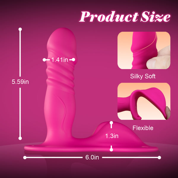 Riding Grinding Thrusting Dildo with Vibrating Clitoral Vibrator, Strap On Wearable Dildo Sex Machine, Women Couples Adult Sex Toys Games, App Remote Control G Spot Anal Dildo, BDSM Female Sex Toy
