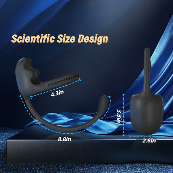 Anal Sex Toy Testicle Taint Stimulator with Adjustable Vibrating Cock Ring, Remote Control Vibrating Anal Butt Plug, Prostate Massager Penis Ring Vibrator for Men, Porinda Couples Male Adult Sex Toys