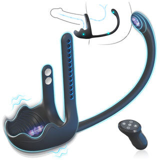 Anal Sex Toy Testicle Taint Stimulator with Adjustable Vibrating Cock Ring, Remote Control Vibrating Anal Butt Plug, Prostate Massager Penis Ring Vibrator for Men, Porinda Couples Male Adult Sex Toys