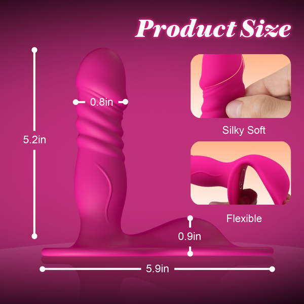 Riding Grinding Thrusting Dildo with Vibrating Clitoris Vibrator, Strap On Wearable Dildo Sex Machine, Women Couples Adult Sex Toys Games, App Remote Control G Spot Anal Dildo, Kinky Female Sex Toy