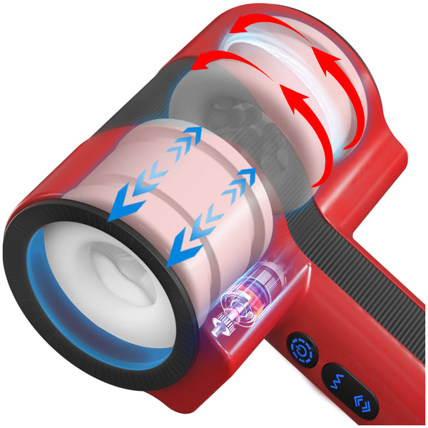 Male Masturbator Adult Sex Toys for Men - Dual-Sleeve Automatic Thrusting Rotating Vibrating Blowjob Sex Machine Oral Sex Toy Stroker Penis Vibrator, MHYNNR Mens Masturbators Cup Pocket Pussy for Men