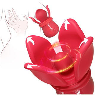 Grabbing Rose Nipple Sex Toy with 360° Tongue Licking Swirling Vibrator, Vibrating Nipple Clamps Women Couples Adult Sex Toys Games, QJWQJW Kinky Female Clitoral Stimulator BDSM Juguete Sexual