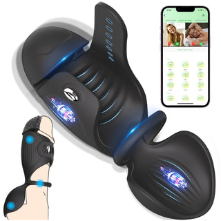 Adjustable Male Masturbator Penis Vibrator Trainer, Adult Sex Toys for Men,4 in 1 Vibrating APP Controlled Mens Sex Toy Stroker with Cock Ring,MHYNNR Hands Free Testicle Masturbators Vibrators for Men