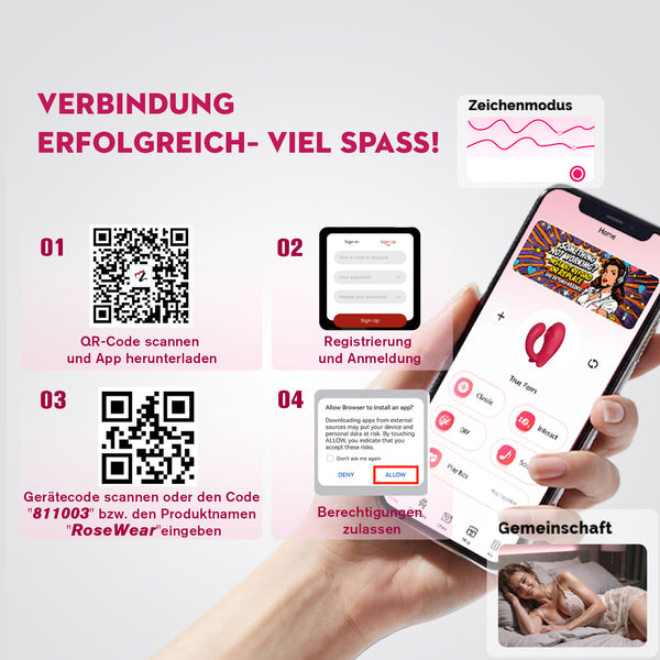 Sex Spielzeug für die Paare Frau Männer, Rose Mini G Punkt Vibration für Frauen, Vibratorensets für Frauen Klitoris mit Fernbedienung Leise, Vibrator App, BDSM Erotisches Sexspielzeug Spiele