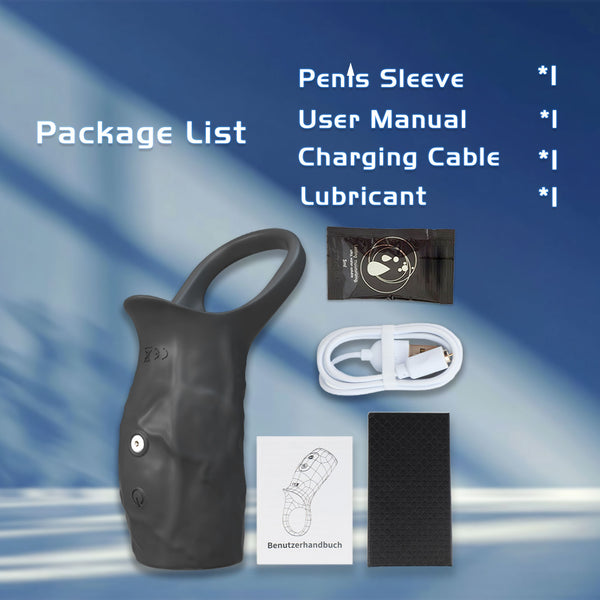 Couples Male Adult Sex Toys - All Liquid Silicone Soft Vibrating Penis Sleeve Cock Ring, Pleasure Penis Ring Vibrator Penis Extender for Penis Testicles G Spot Stimulation, LNIIY Sex Toy Game for Men