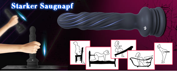 Analplug Sex Spielzeug für die Männer Frauen, Wriggelnde Rotierende Vibrierende Prostata Stimulation Männer Saugnapf mit Fernbedienung, YAWNSHE Anal Dildo Vibrator Analvibratoren für Mann Sexspielzeug