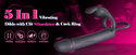 Vibrating Anal Butt Plug with Cock Ring Rabbit Clitoral Stimulator, Strap On Double Anal Dildo,Anal Couples Male Adult Sex Toys for Men Women,Fatdhu Small Penis Ring Vibrator Prostate Massager Sex Toy